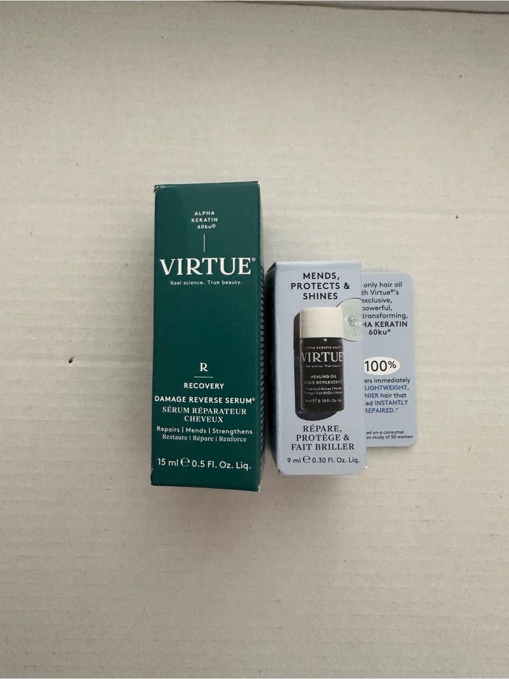Virtue Recovery Damage Reverse Serum & healing oil duo